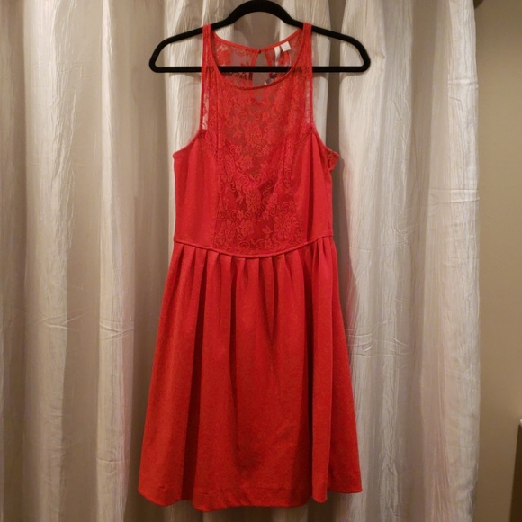 LC Lauren Conrad Dresses & Skirts - Red lace fit and flare Lauren Conrad dress
